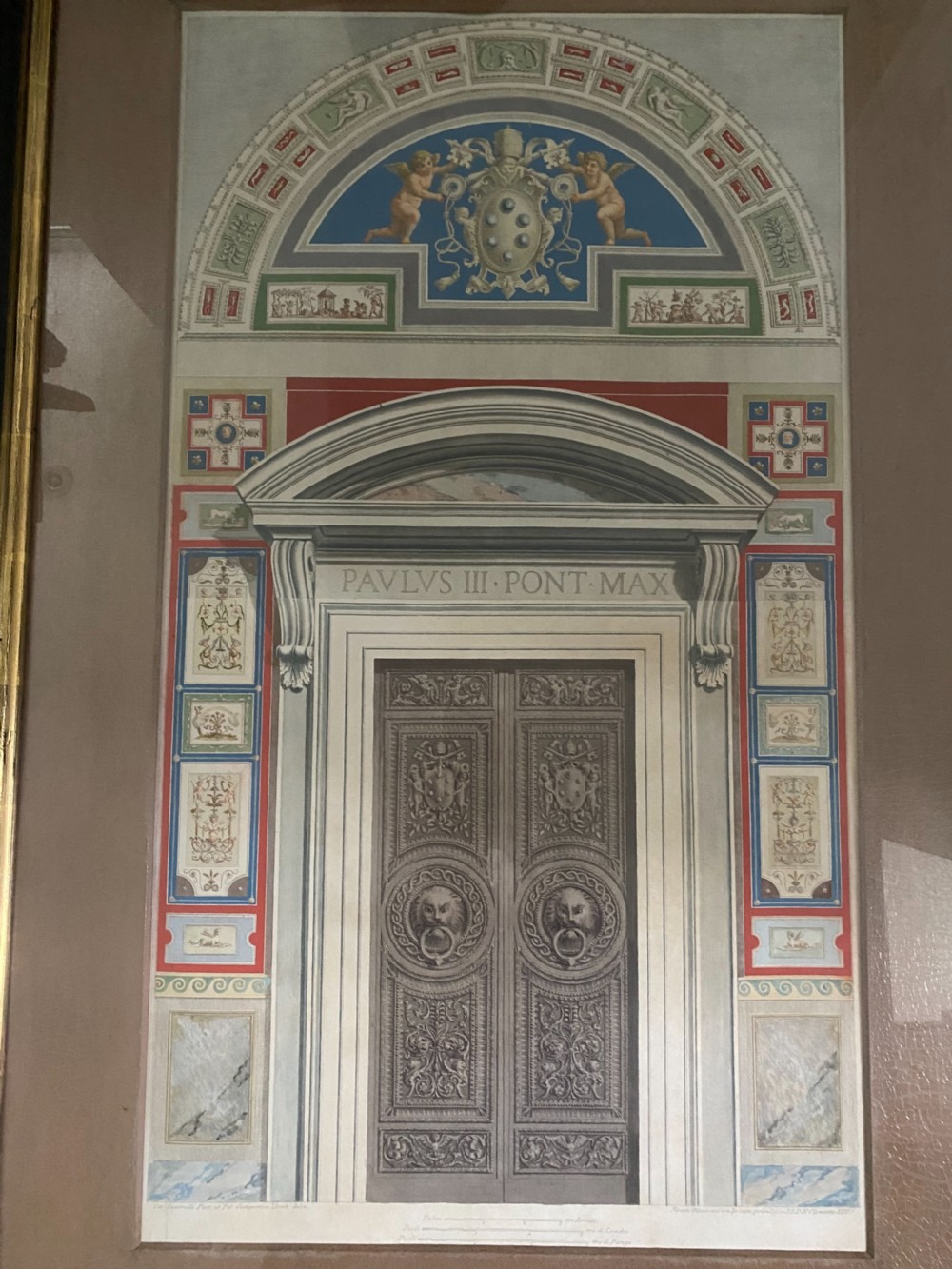 18th Century Engraving Giovanni Ottaviani VATICAN DOORWAY