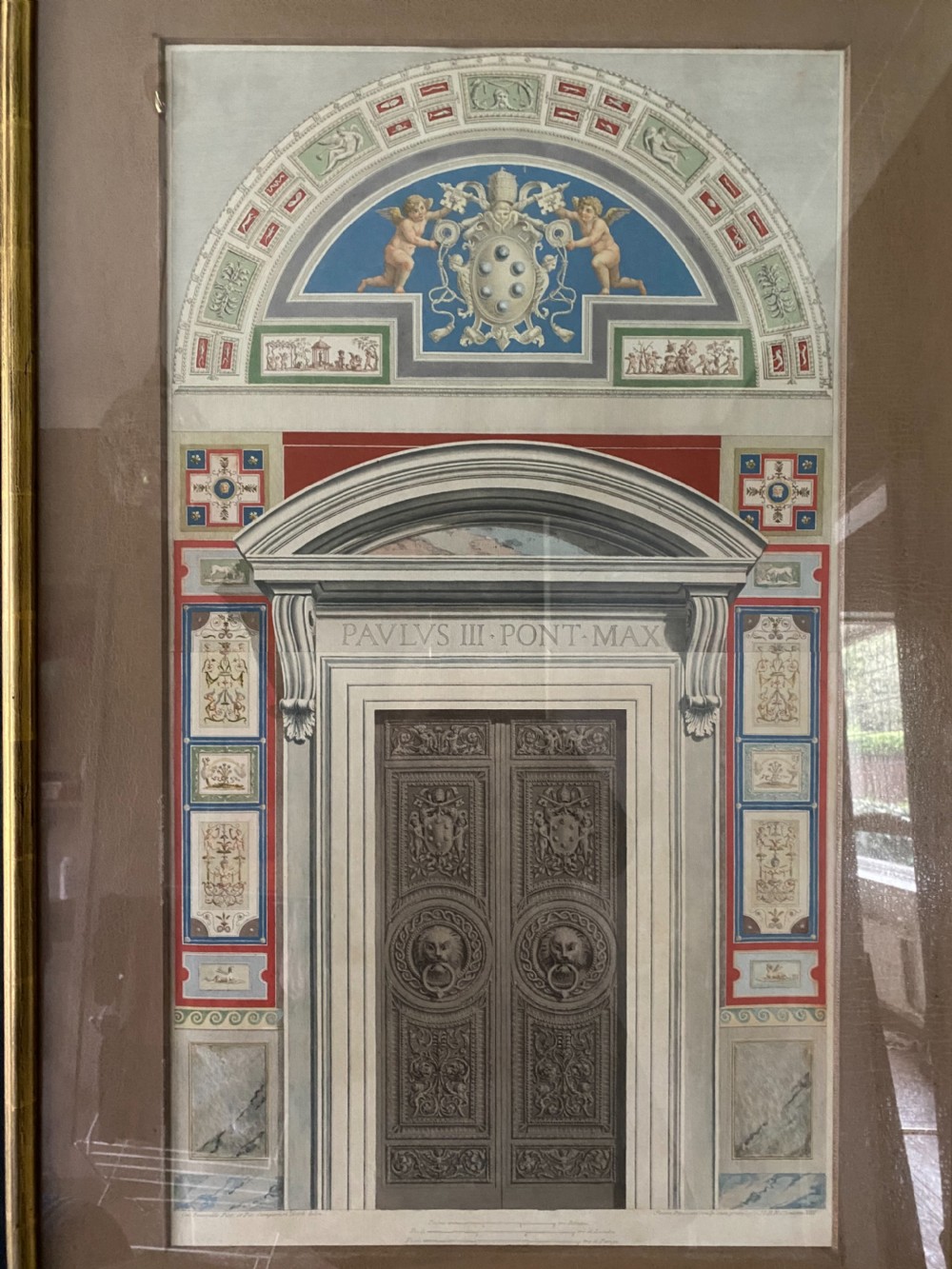 18th Century Engraving Giovanni Ottaviani VATICAN DOORWAY View II