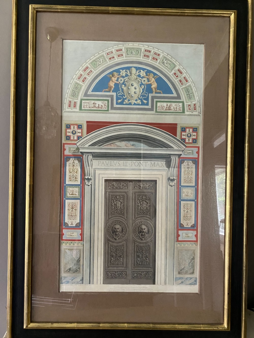 18th Century Engraving Giovanni Ottaviani VATICAN DOORWAY View VI