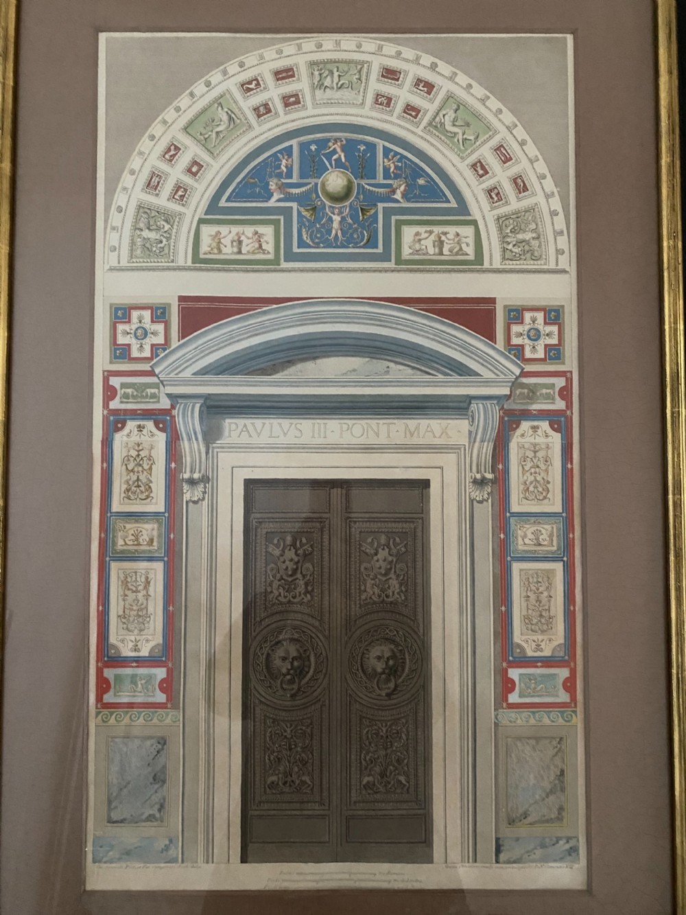18TH CENTURY ENGRAVING Vatican Doorway Gaetano Savorelli View II