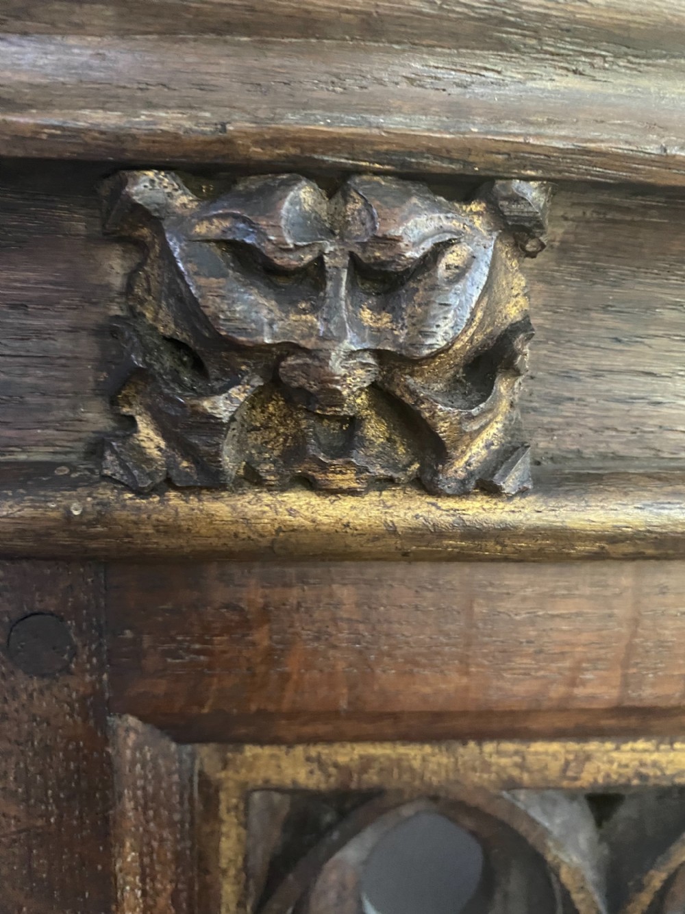 19th Century Carved Oak Gothic Mythical Beast Church Panels View V