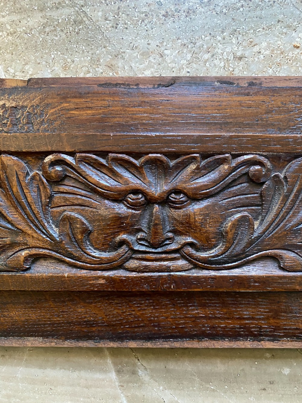 18th Century Carved Oak Green Man Panel View II