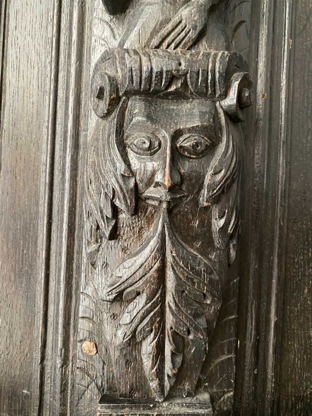 16th Century Carved Oak Overmantel Panel View III