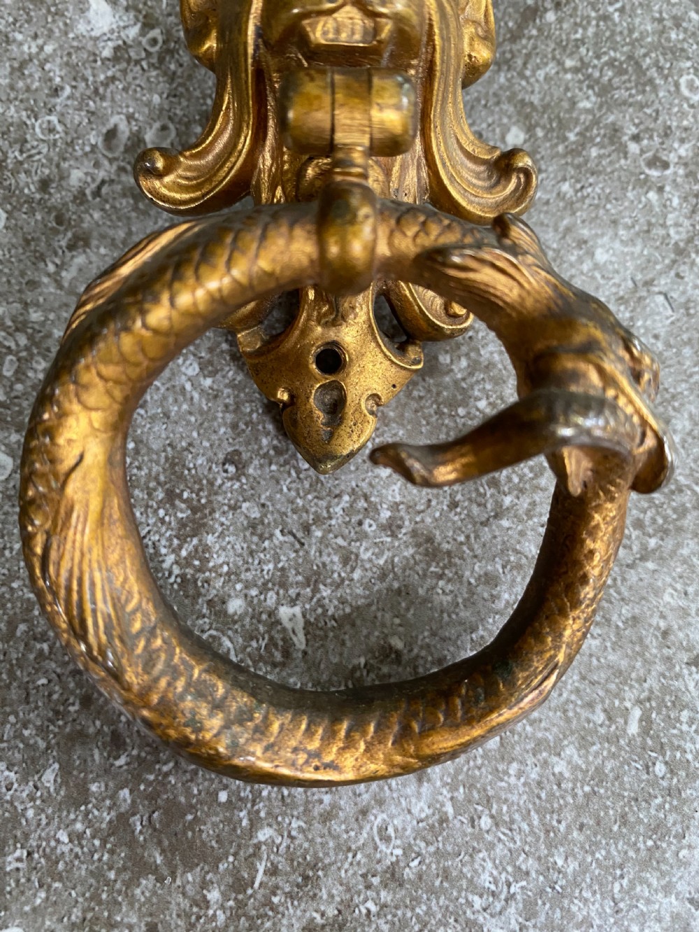 Antique Gilt Bronze Devil and Serpent Handles View IV