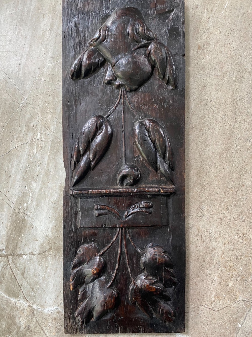 16th Century Carved Oak Renaissance Angel Panel