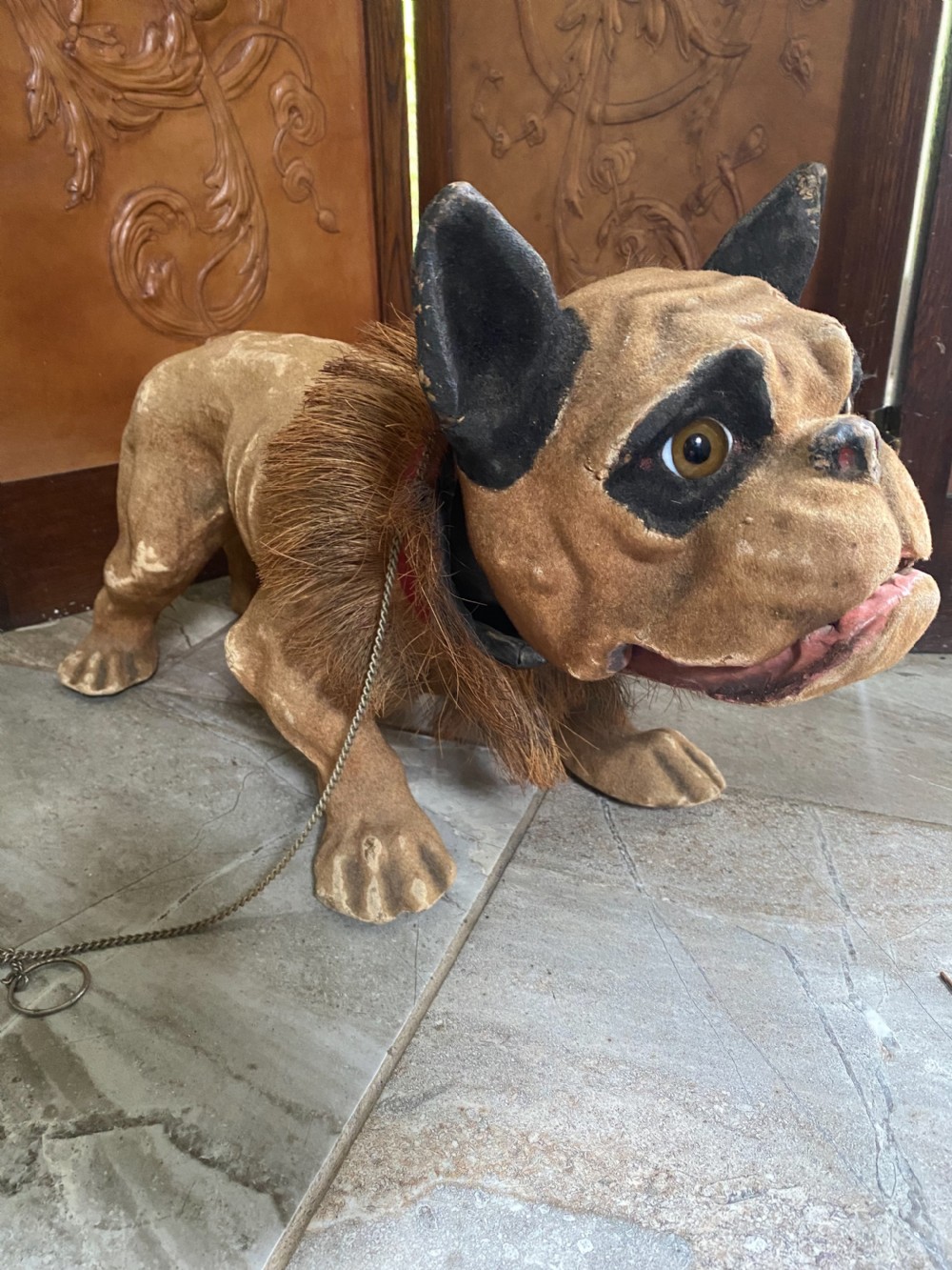 19th Century French papier-mâché French Growler Bulldog  View II
