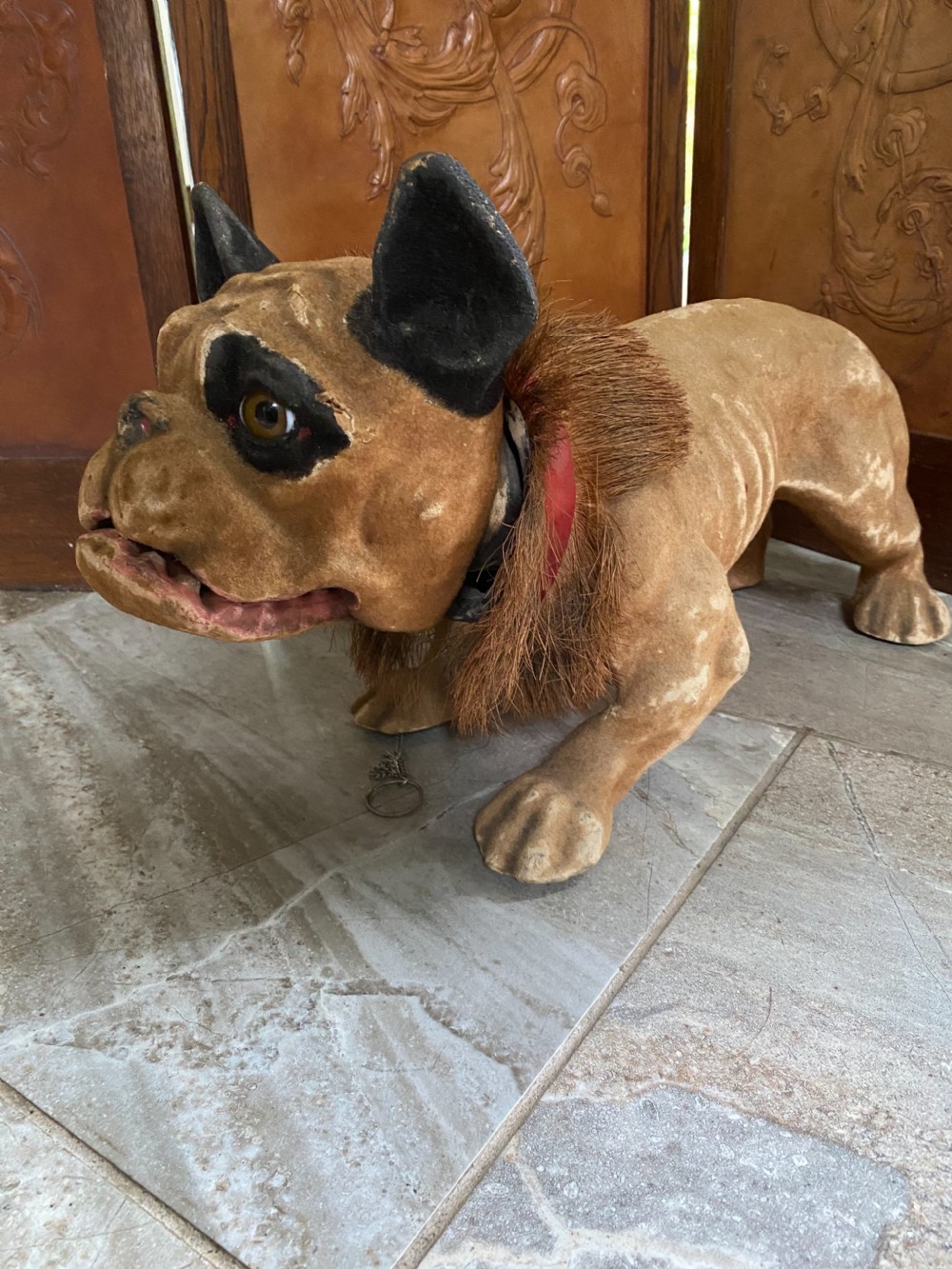 19th Century French papier-mâché French Growler Bulldog  View III
