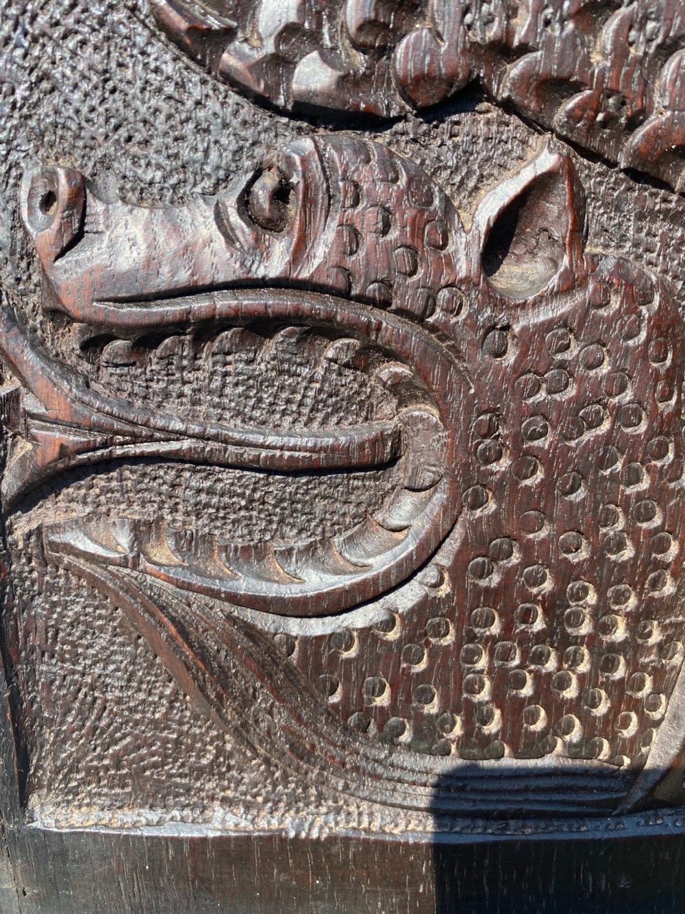 17th Century Carved Oak Mythical Dragon View II