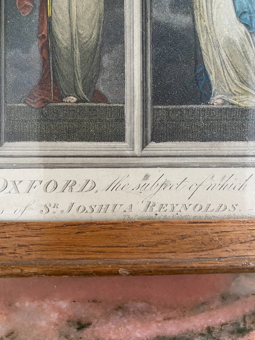 Antique Etching New Chapel Oxford Stained Glass Window 1816 View IV