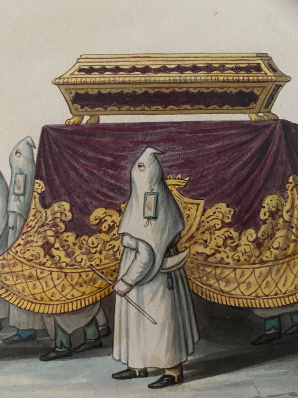 19th Century Italian Watercolour Funeral Procession View II