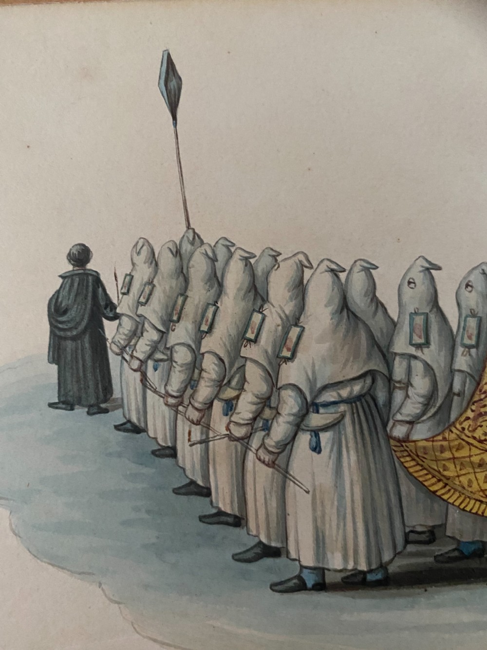 19th Century Italian Watercolour Funeral Procession View V
