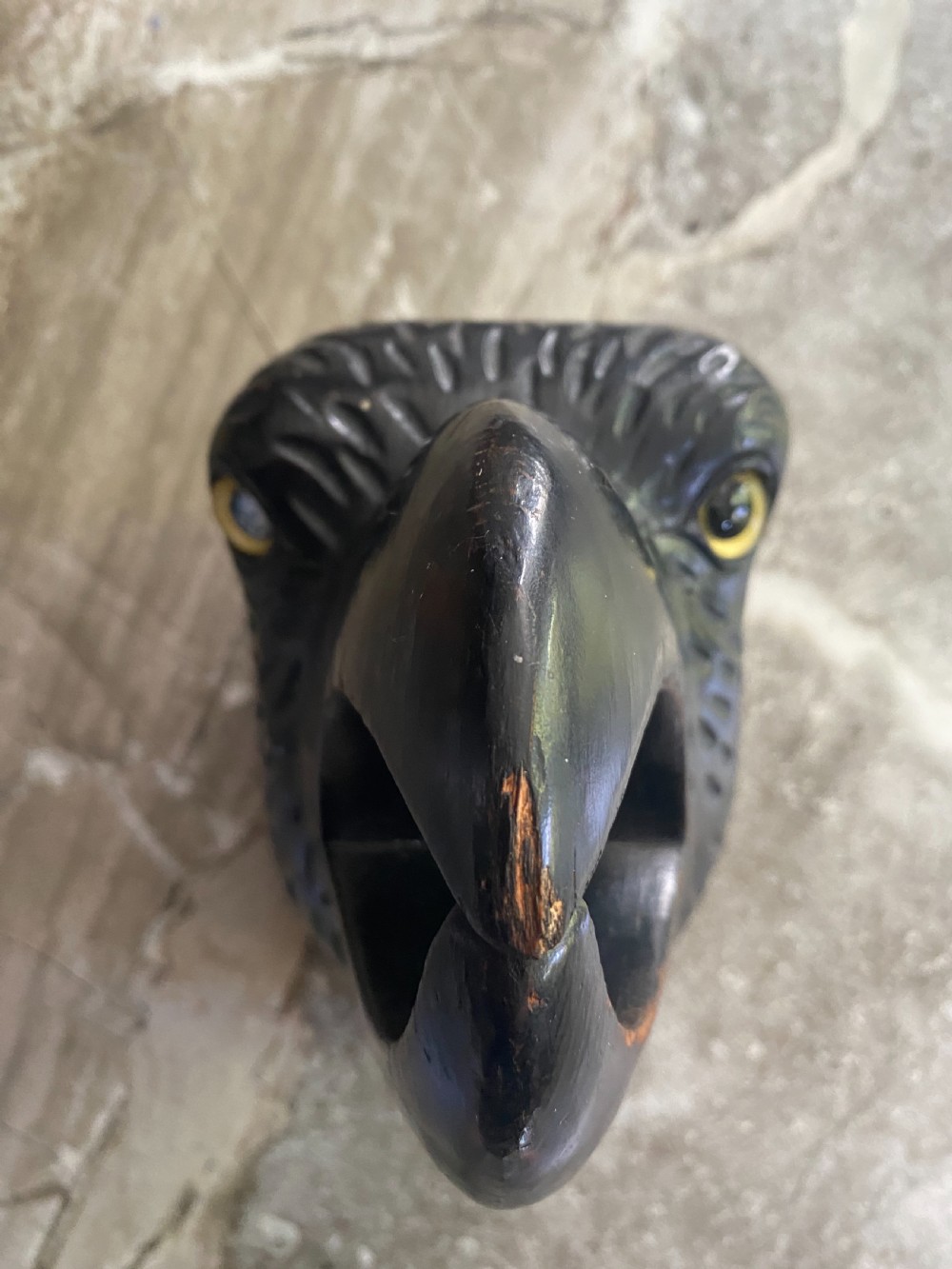 Carved Black Forest EAGLE Wall Mount Glass Eyes View II
