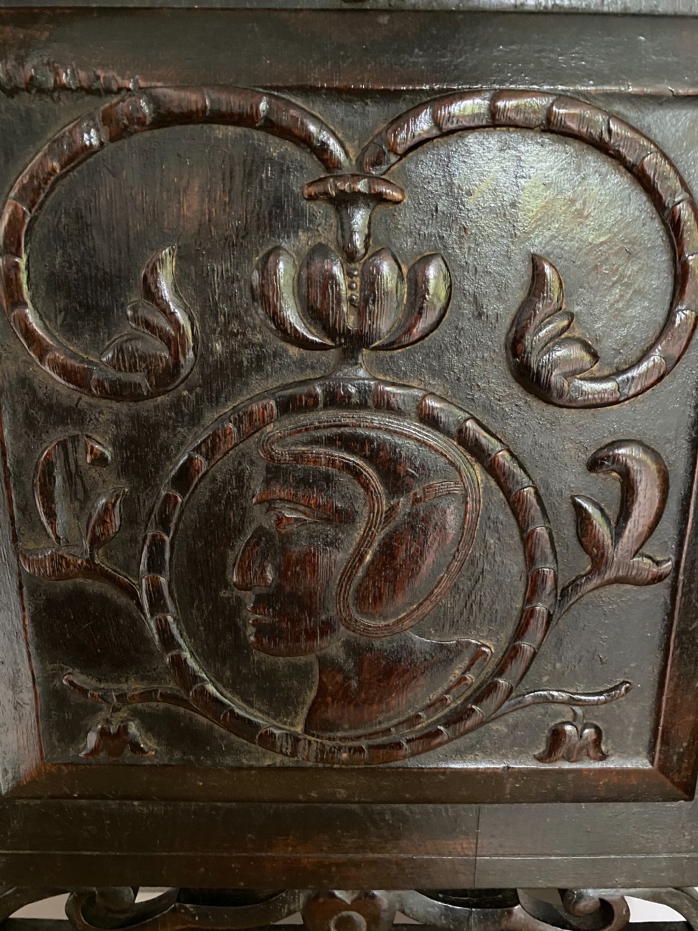19th Carved Oak Screen Panel View III