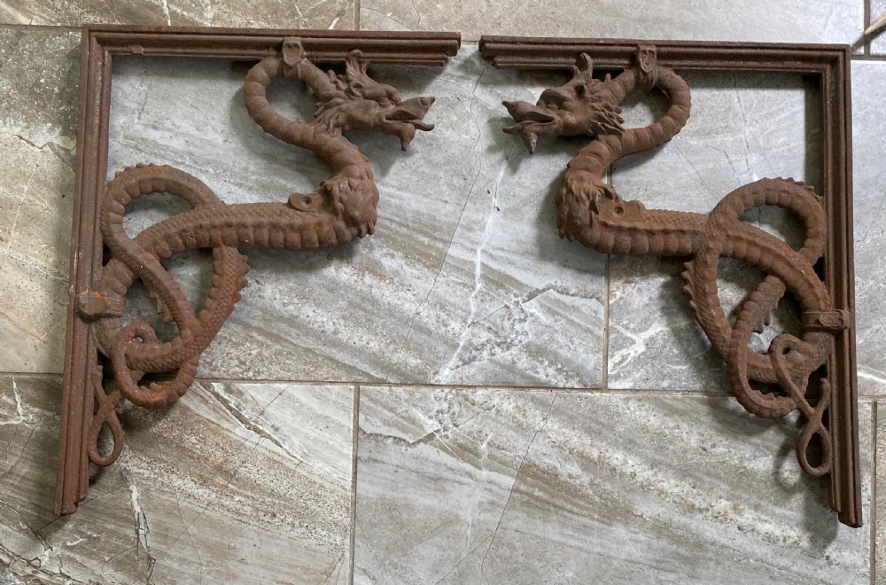 LARGE Victorian Mythical Dragon Brackets