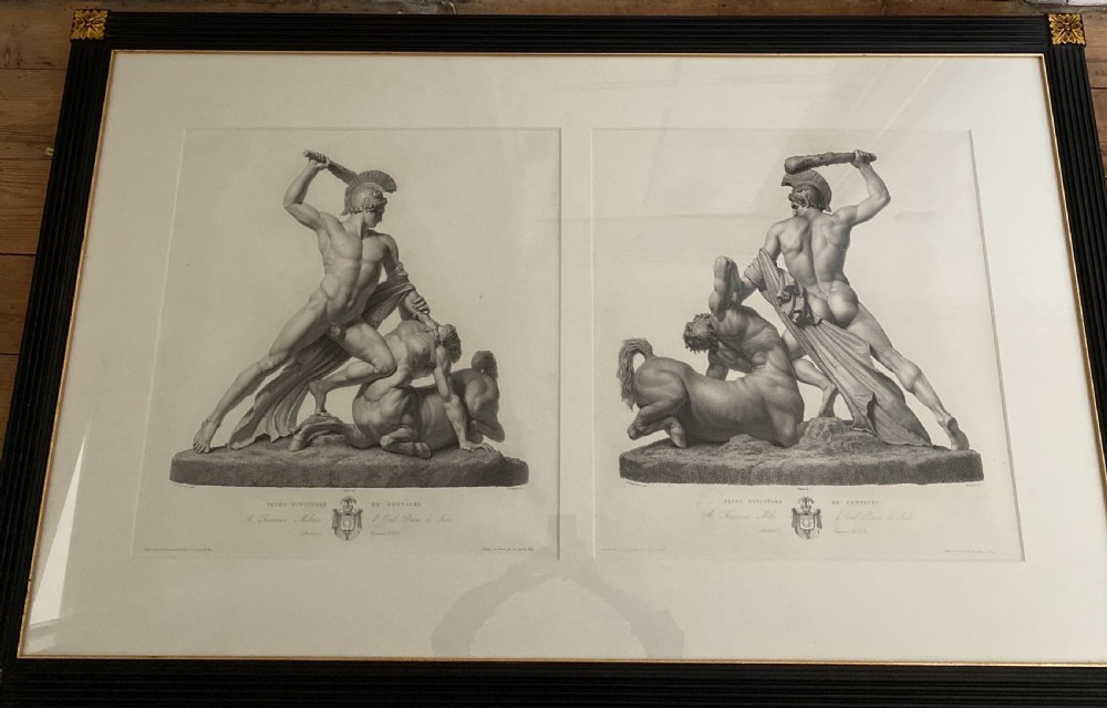 Huge 19th Century Engraving Antonio Canovas Sculpture by Pietro Bettelini
