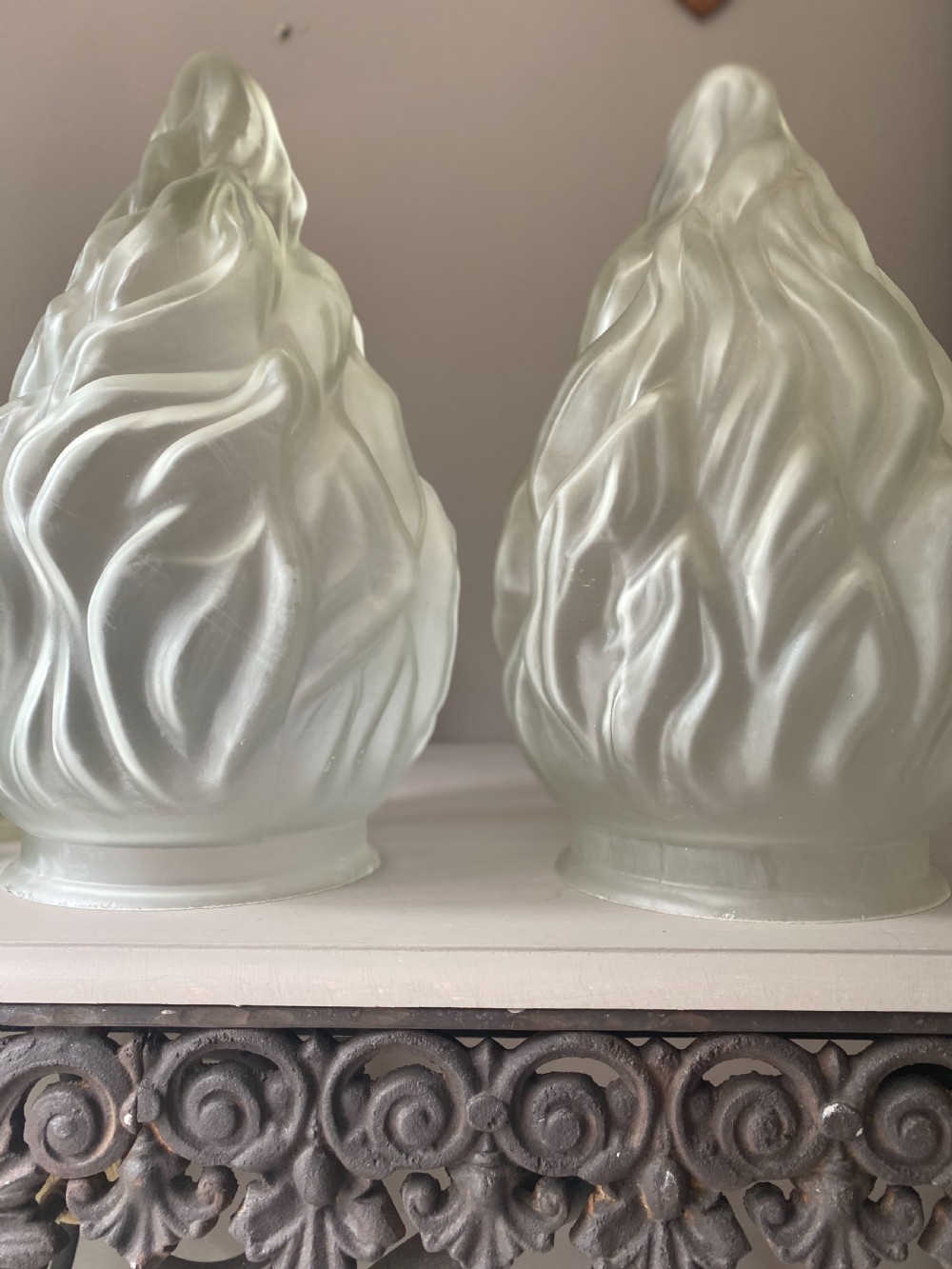 19th Century  Extra Large French Flame Lamp Shades