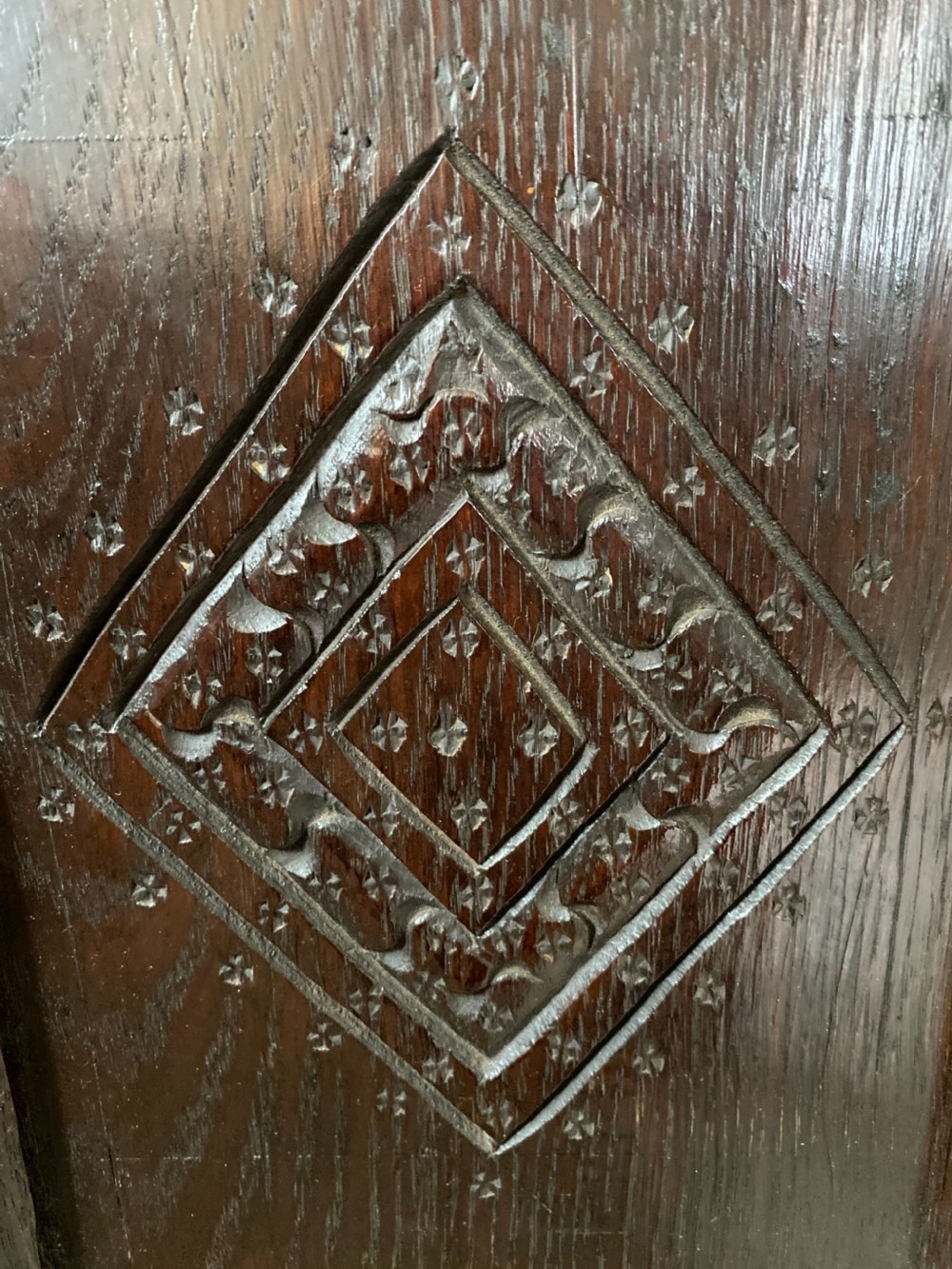 17th Century Carved Oak Panel Panelling View II