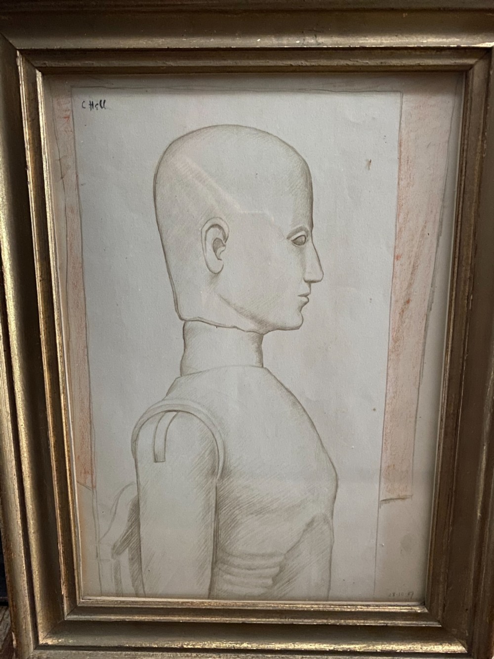 Antique Rare Signed and Dated Clifford Ellis Drawing Artist Lay Figure