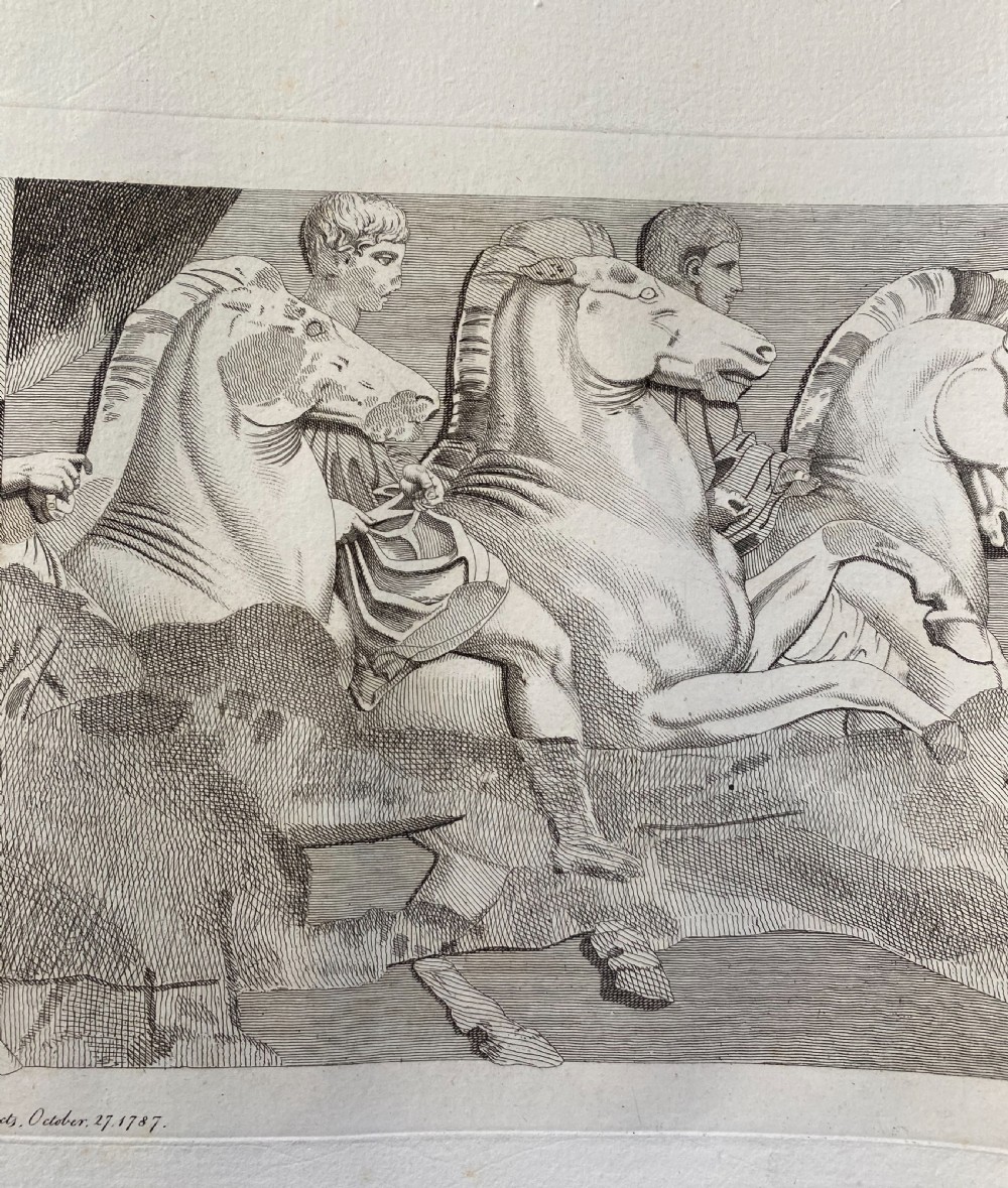 18th Century Engraving Panathenic Procession Antiquities of Athens View II