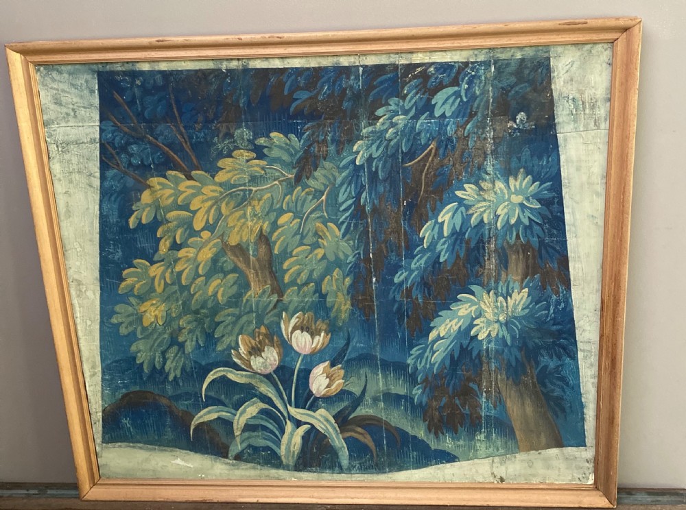 19th Century Large Aubusson Tapestry Cartoon Gouache Painted  View II