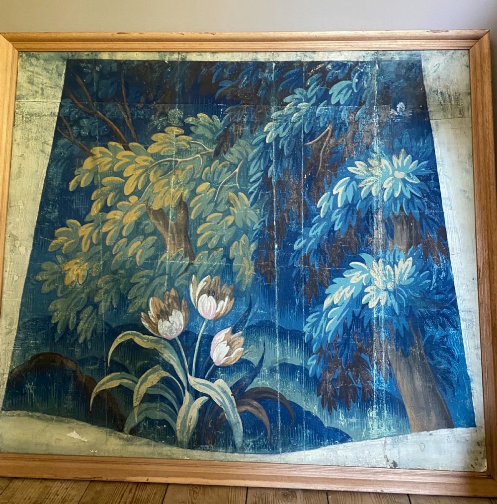 19th Century Large Aubusson Tapestry Cartoon Gouache Painted  View III