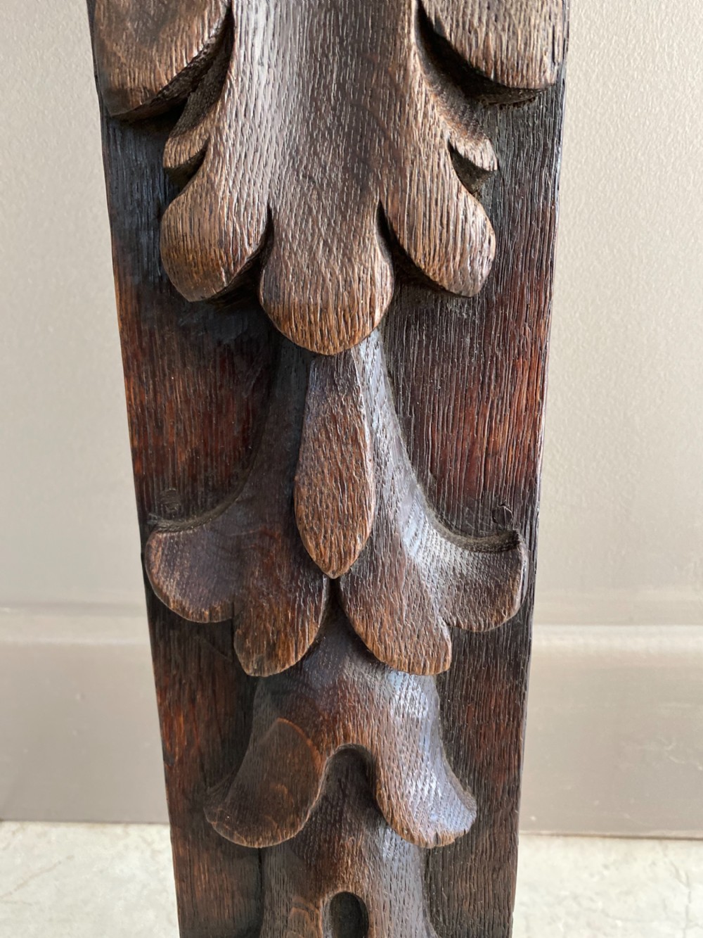 19th Century Carved Oak Rampant Lion with Cartouche View III