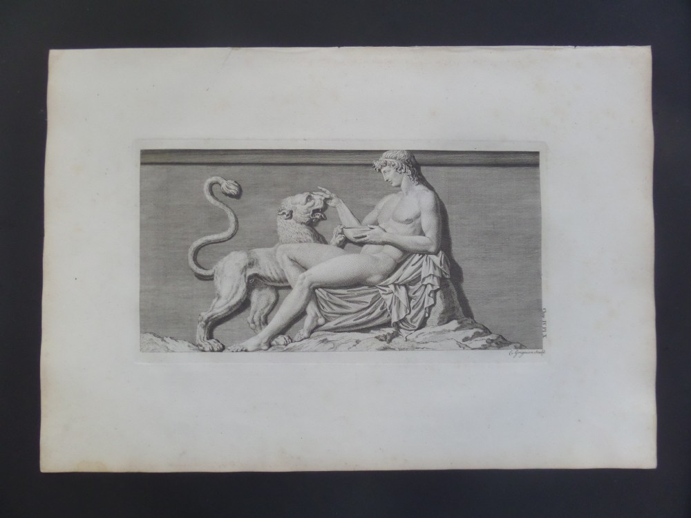 Rare Large 18th Century Engraving Antiquities of Athens Charles Grignon