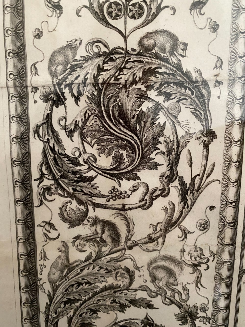 Large 18th Century Engraving by Ottaviani Of Raphael Vatican Loggie Plate V View V