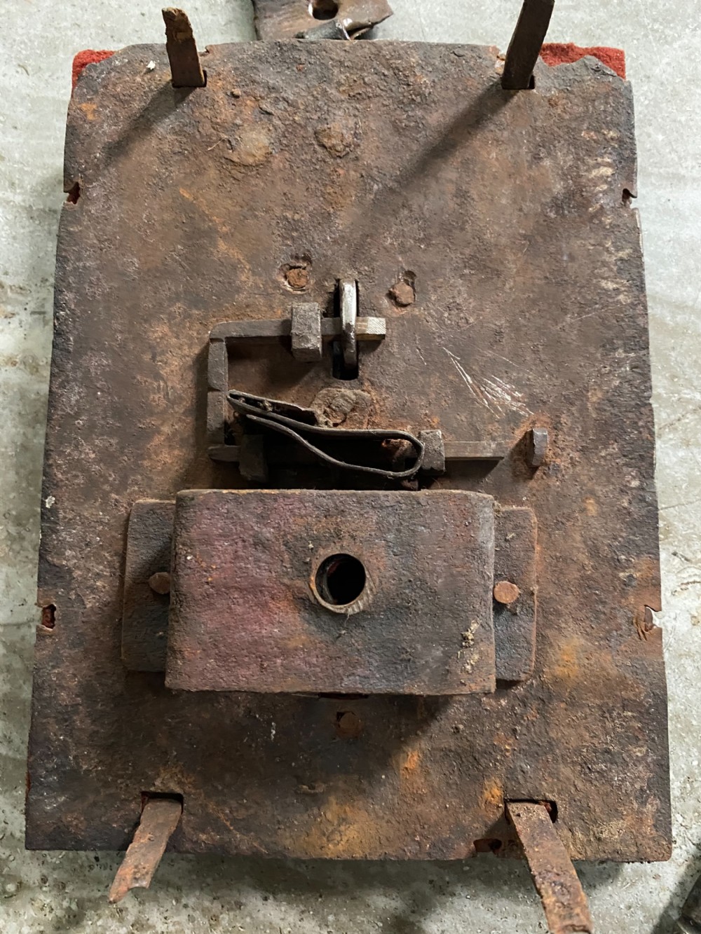 RARE 16th Century Gothic Iron Lock Plate with original Key View II
