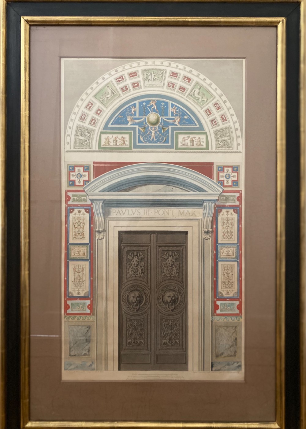 18th Century Engraving Giovanni Ottaviani Doorway Vatican