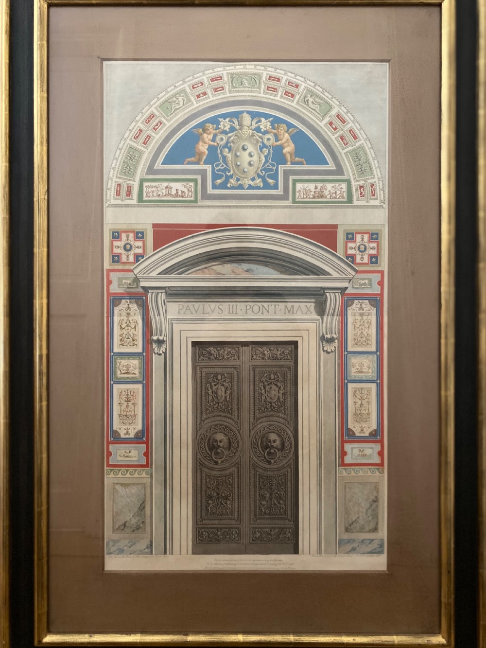 18th Century Engraving Doorway of the Vatican Savorelli & Camporesi