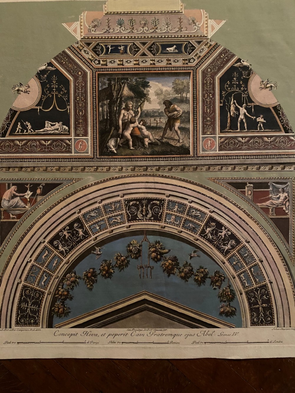 18th Century Architectural Engraving Vatican Loggie