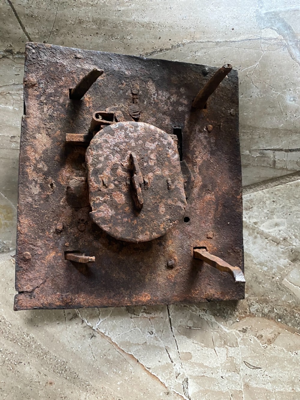 16th Century Iron Coffer Lockplate View II