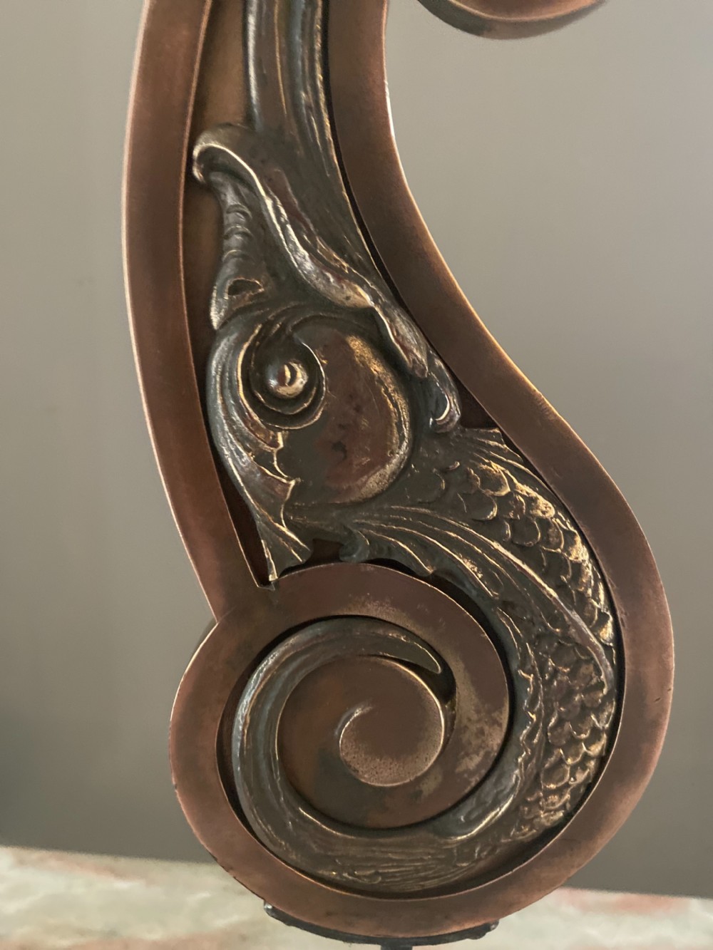 19th Century Architectural Bronze / Brass Sea Serpents View II