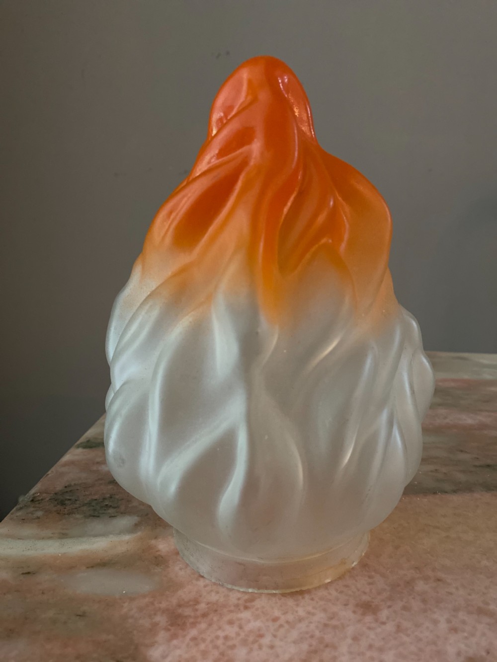 Antique Orange Glass Flame Shade