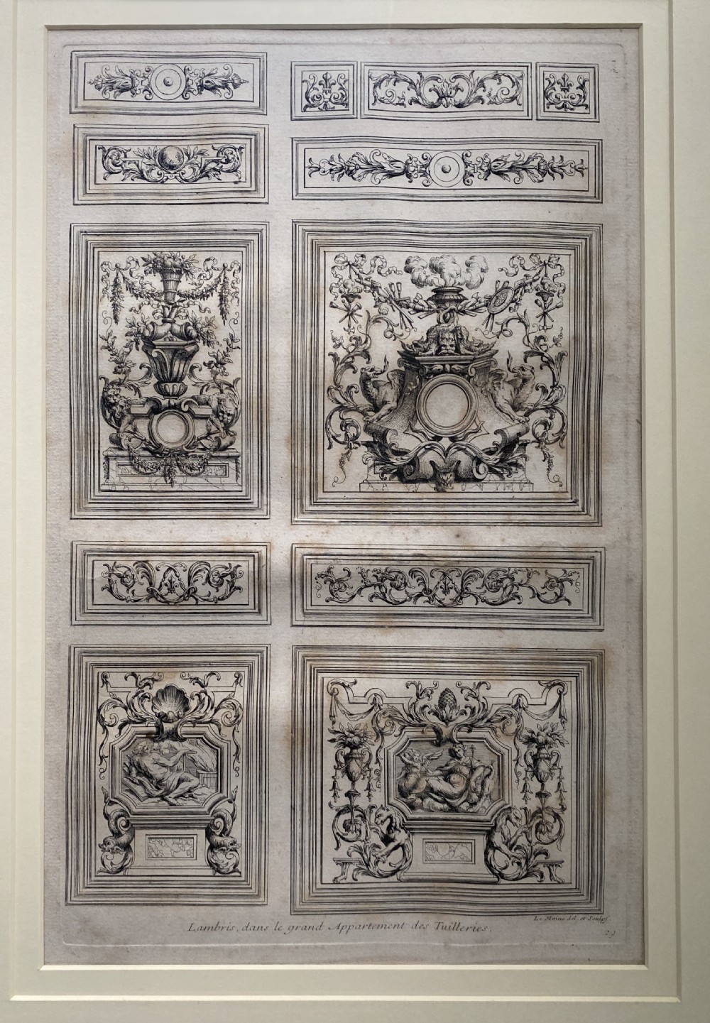 LARGE 18th Century Engravings Palais des Tuileries X 4 Chaveau Francois View II
