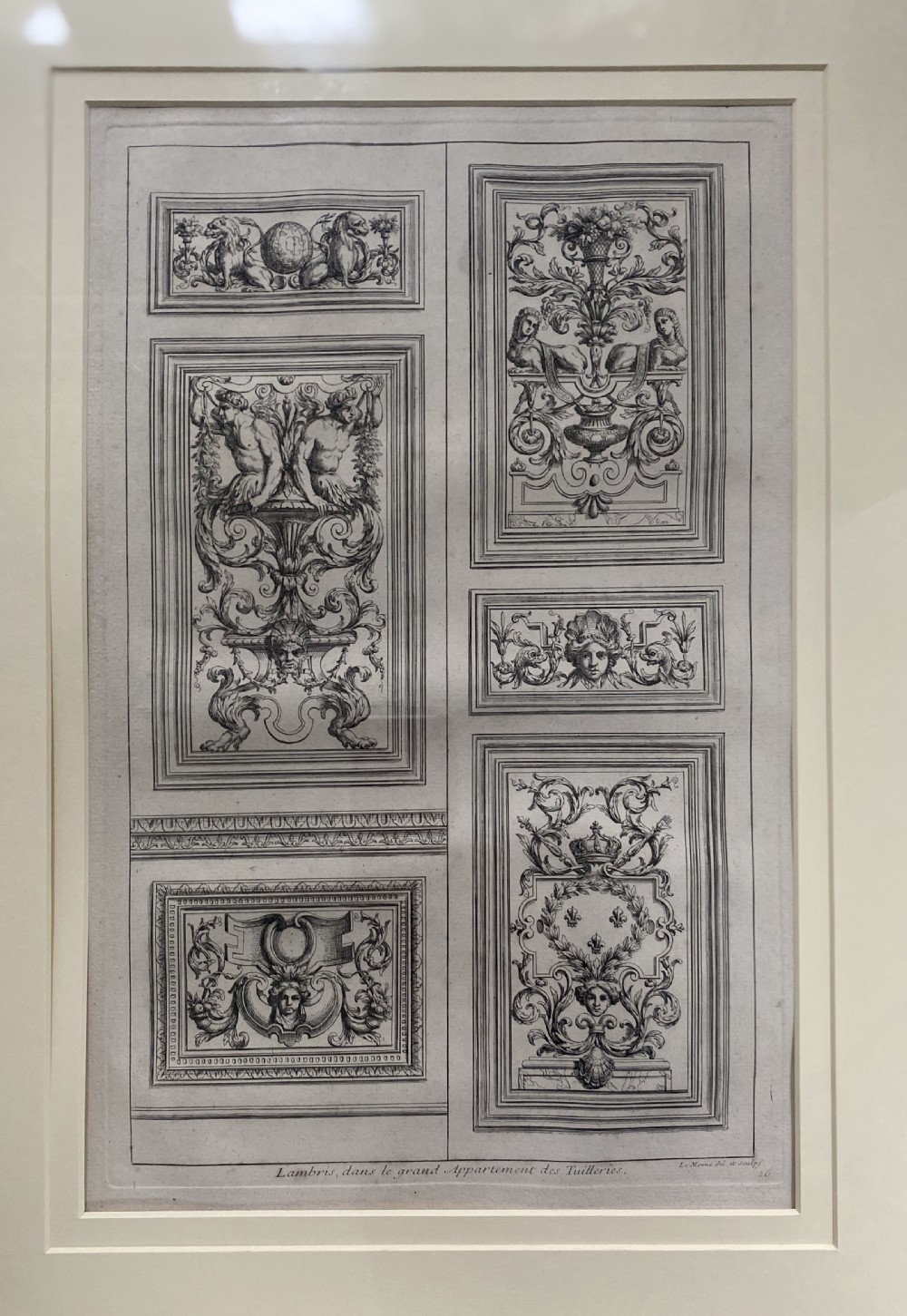 LARGE 18th Century Engravings Palais des Tuileries X 4 Chaveau Francois View IV