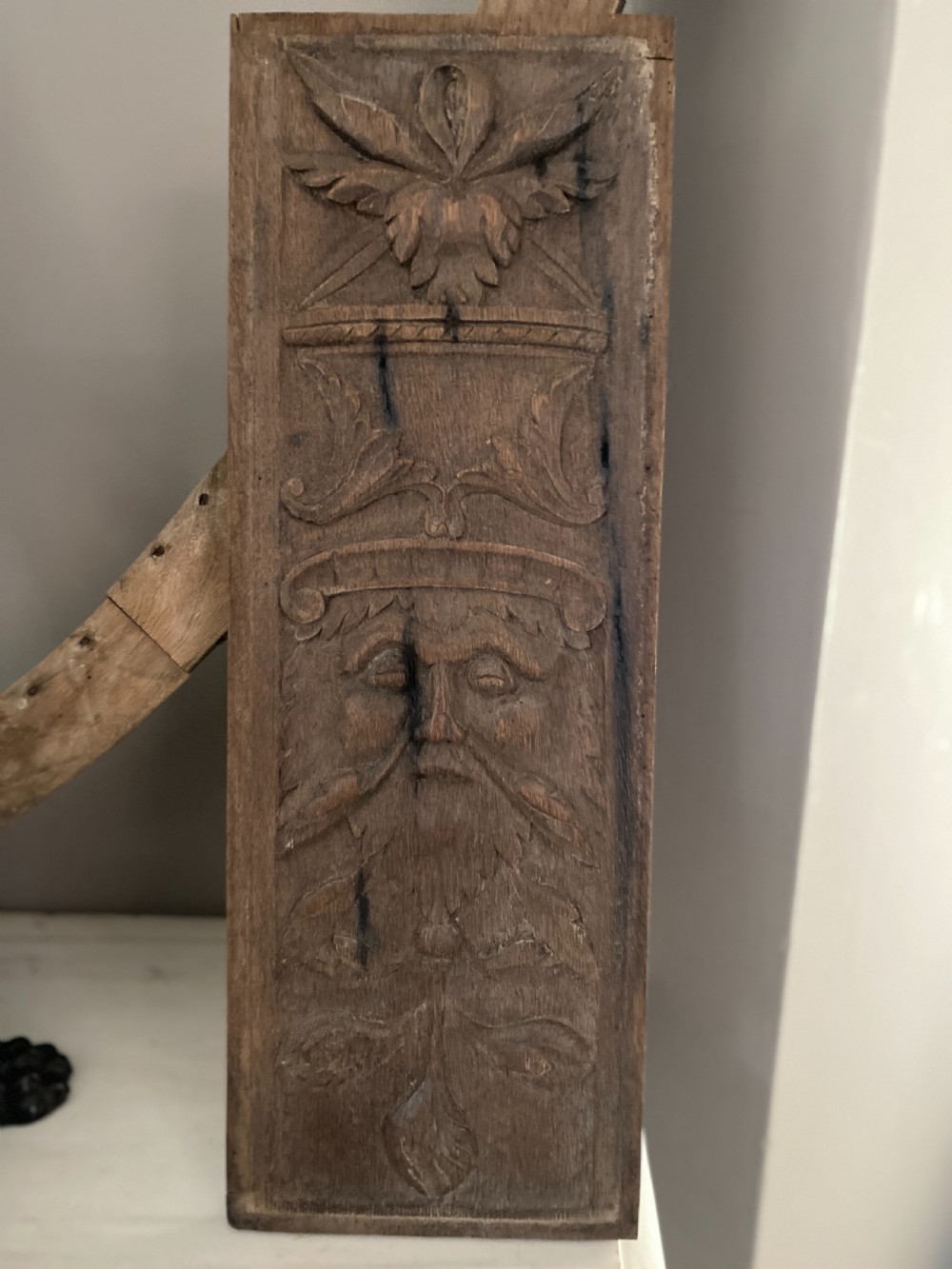 16th Century Carved Oak Green Man Panel