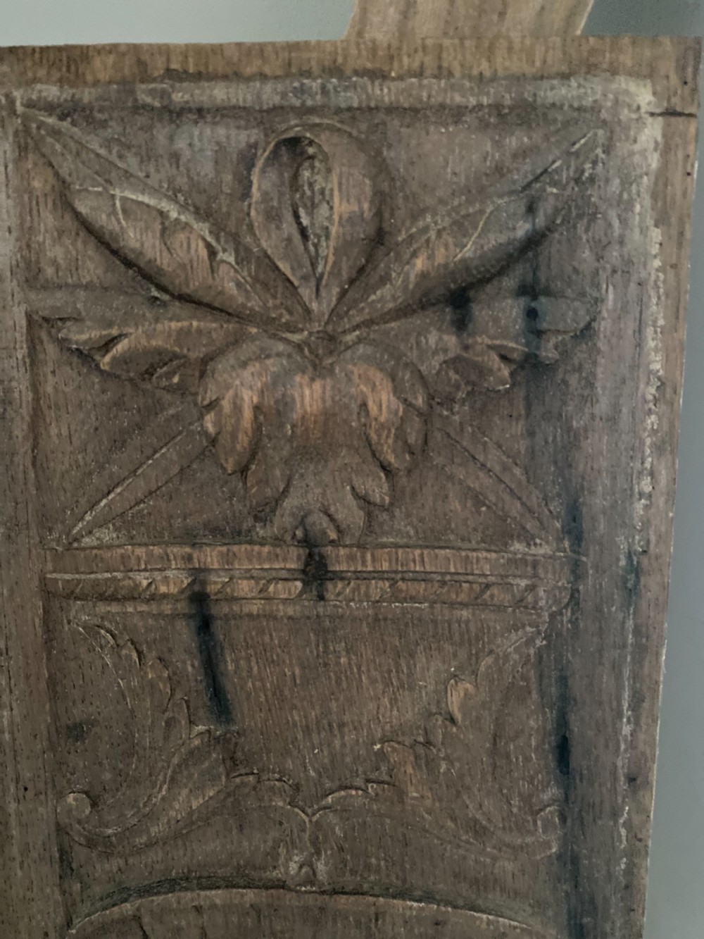 16th Century Carved Oak Green Man Panel View II