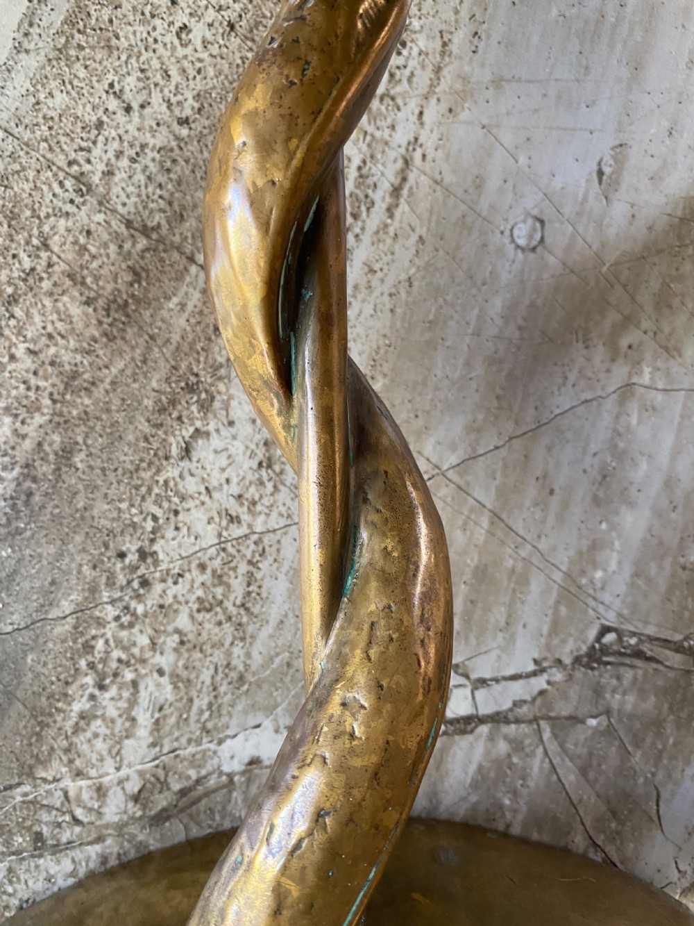 Large 19th Century Rare Parisian Apothecary Bronze Snake Door Handles  View VI