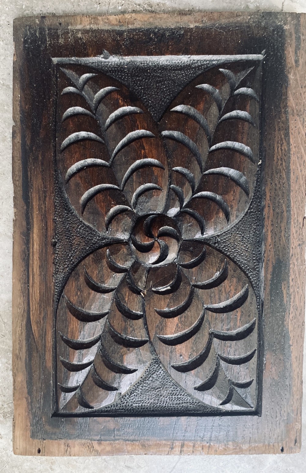 18th Century Carved Oak Floral Panel