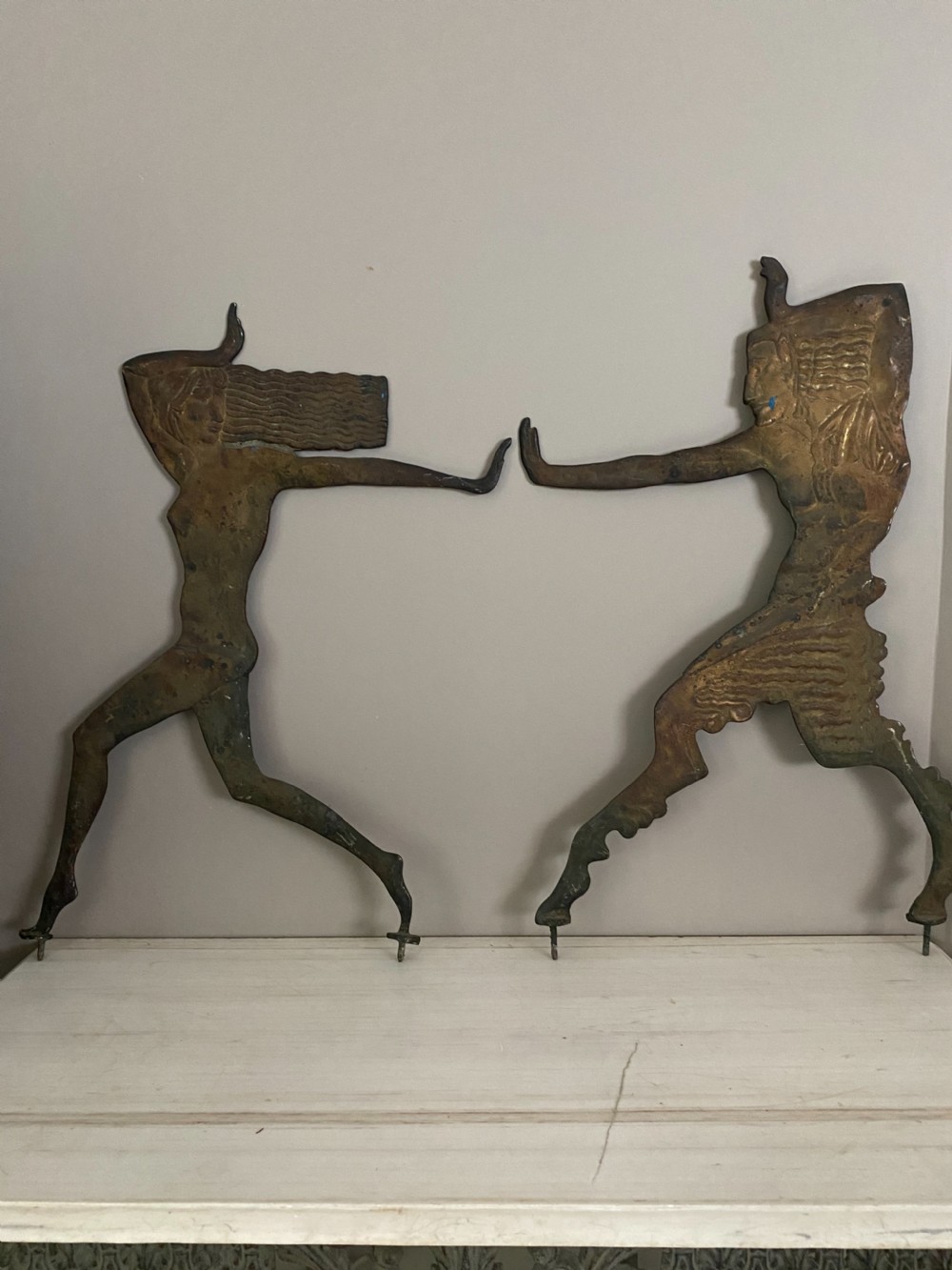 LARGE Rare Bronze Art Deco Pierre Le Faguays Nude & Satyr