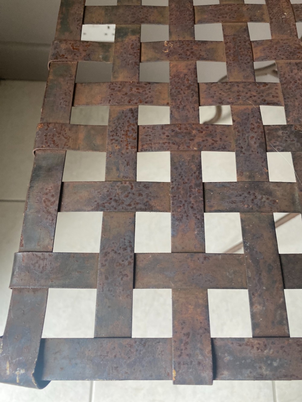 Vintage French Metal Strapwork Table View IV