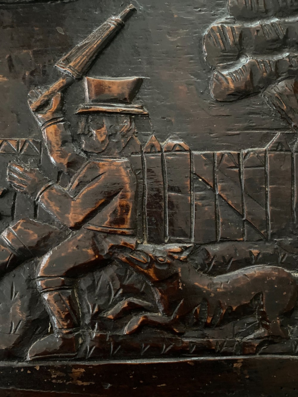 18th Century Carved Oak Humorous Panel  View II