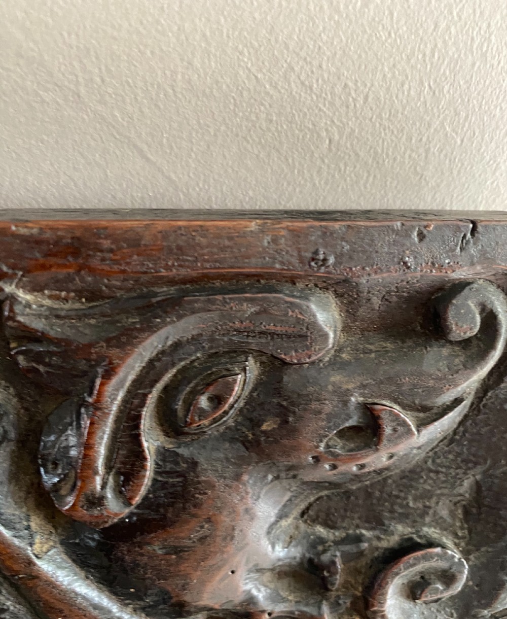 17th Century Carved Oak Black Forest Wild Board Hunting Panel Frieze 1688 View IV