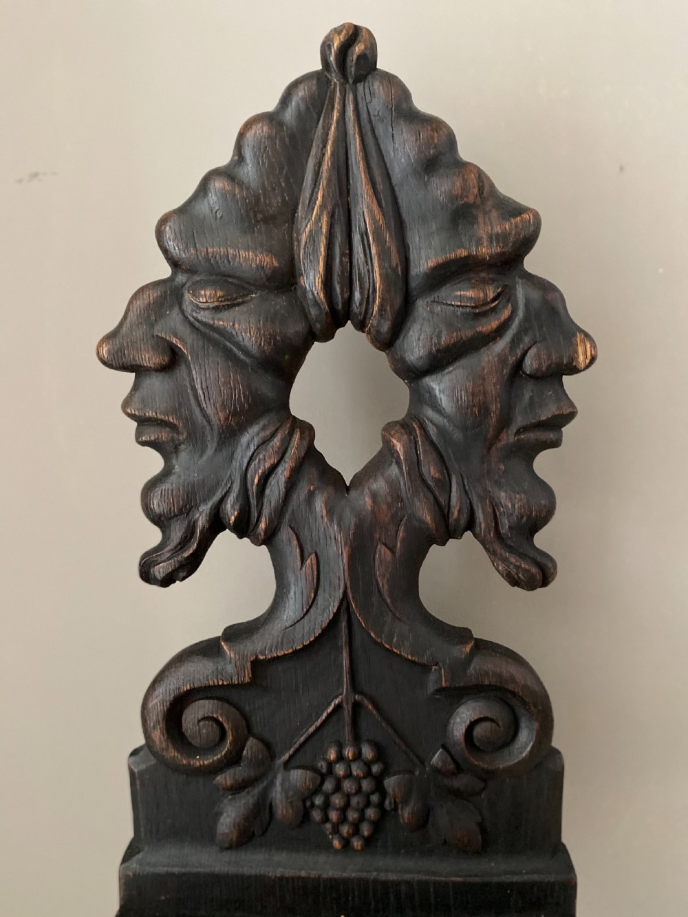 19th Century Carved Oak Hall WHIMSICAL Chair  View II