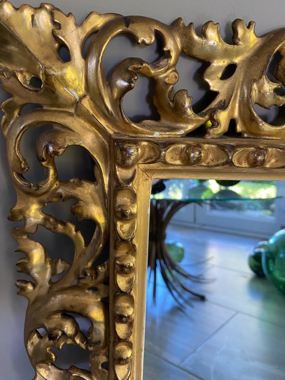 19th Century Carved Gilt Florentine Mirror View II
