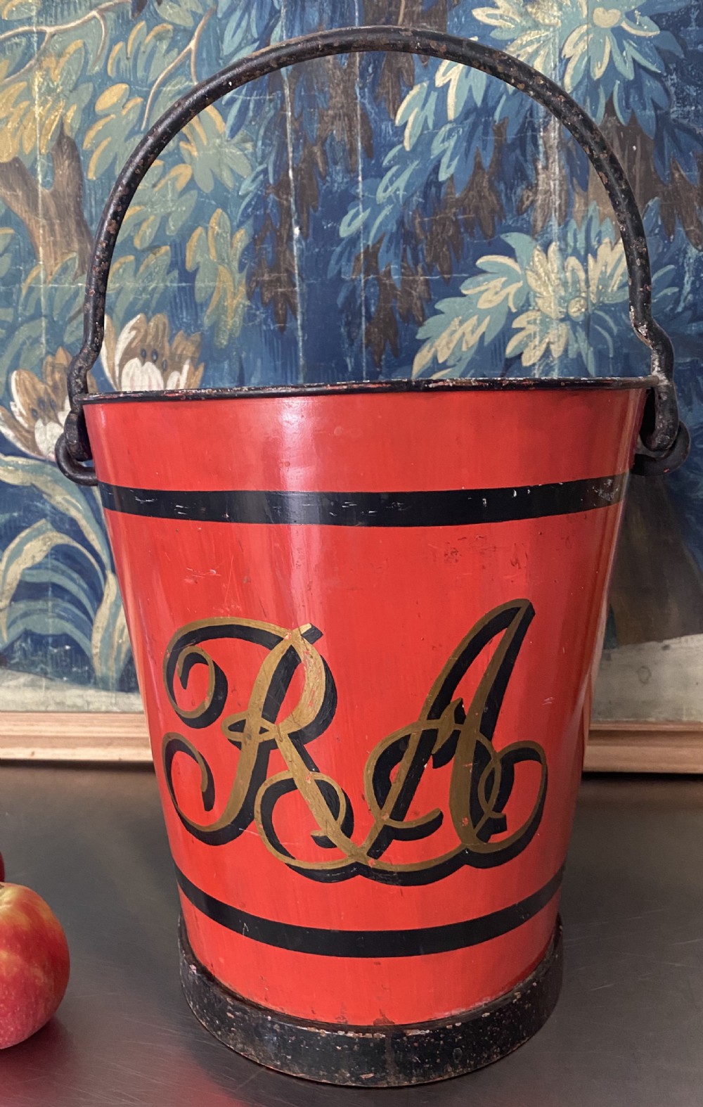 Rare 19th Century  Royal Academy of Arts Hand Painted Fire Bucket 