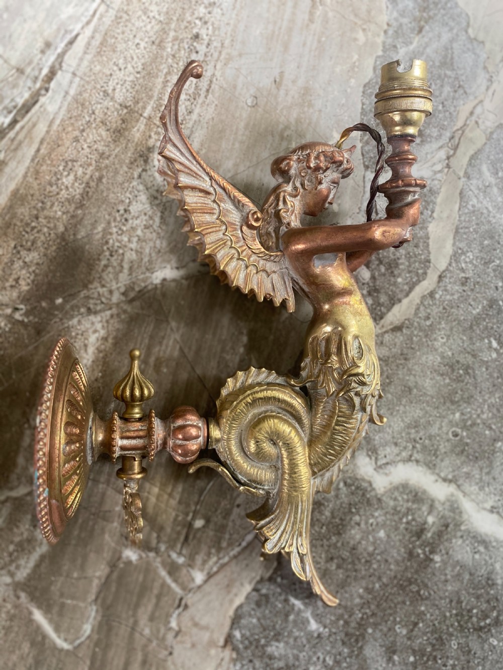 19th Century Richard Evered Winged Angel Wall Lights View IV