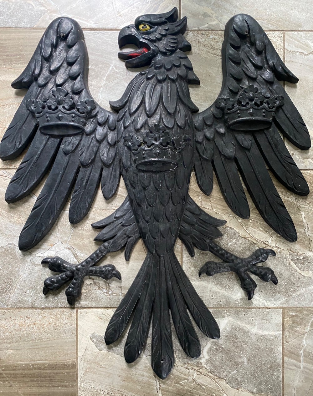 Large Architectural Cast Iron Barclays Bank Eagle Sign.